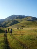 Team Climbing On Highest Croatian Mountain Stock Image