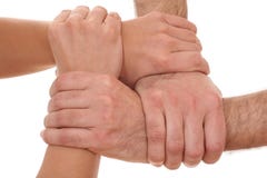 Team concept. Human hands isolated on white - team concept Team concept. Human hands isolated on white - team concept