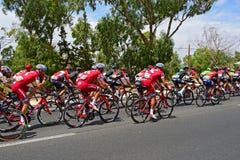 Team le katusha Alpecine dans la La Vuelta España de Peleton photographie stock Team le katusha Alpecine dans la La Vuelta España de Peleton photographie stock