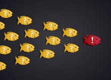 Team Leader Concept - formación del enjambre de los pescados stock de ilustración Team Leader Concept - formación del enjambre de los pescados stock de ilustración