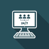 Team Vermittlungsdienste 24/7 - Vector flache Ikone stock abbildung Team Vermittlungsdienste 24/7 - Vector flache Ikone stock abbildung