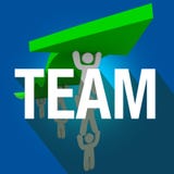Team Word Long Shadow People som tillsammans arbetar elevatorpilen stock illustrationer Team Word Long Shadow People som tillsammans arbetar elevatorpilen stock illustrationer
