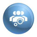 Team work gear icon, simple style vector illustration Team work gear icon, simple style vector illustration