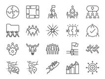 Teamwork icon set. Included the icons as company, collaboration, participation, success, together, business, unity, people and mor
