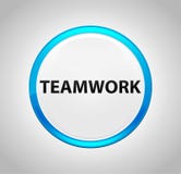 Teamwork Round Blue Push Button royalty free illustration Teamwork Round Blue Push Button royalty free illustration
