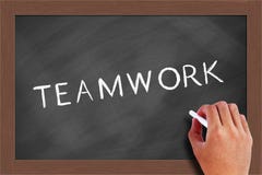Teamwork Text on Blackboard Stock Photos Teamwork Text on Blackboard Stock Photos