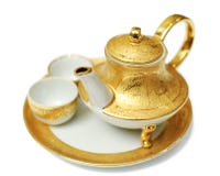 Teapot do ouro foto de stock Teapot do ouro foto de stock