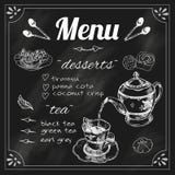 Teapot και φλυτζανών τσαγιού επιλογές πινάκων διανυσματική απεικόνιση Teapot και φλυτζανών τσαγιού επιλογές πινάκων διανυσματική απεικόνιση