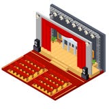 Teaterinre med isometrisk sikt för möblemang vektor stock illustrationer Teaterinre med isometrisk sikt för möblemang vektor stock illustrationer