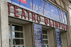Teatro Olimpico powierzchowność, Rzym, Włochy zdjęcie stock Teatro Olimpico powierzchowność, Rzym, Włochy zdjęcie stock