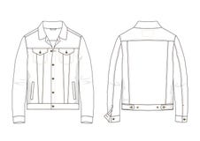 Free Technical Sketch Of Denim Jacket In Vector. Stock Images - 103892644