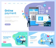 Technical Support and Online Payment, Transaction stock illustration Technical Support and Online Payment, Transaction stock illustration