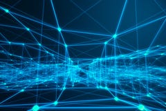 Technological Connection Futuristic Shape, Blue Dot Network, Abstract Background, Blue Background, Concept Of Network Technological Connection Futuristic Shape, Blue Dot Network, Abstract Background, Blue Background, Concept Of Network