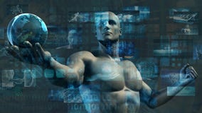 Technologie-Forschung und Rennen zum Erfolg als Konzept lizenzfreie abbildung Technologie-Forschung und Rennen zum Erfolg als Konzept lizenzfreie abbildung