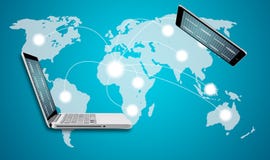 Technology computer laptop with social network structure royalty free stock photography Technology computer laptop with social network structure royalty free stock photography
