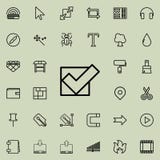 tecken kontrollerad översiktssymbol Detaljerad uppsättning av den minimalistic linjen symboler Högvärdig grafisk design En av sam Royaltyfri Fotografi tecken kontrollerad översiktssymbol Detaljerad uppsättning av den minimalistic linjen symboler Högvärdig grafisk design En av sam Royaltyfri Fotografi