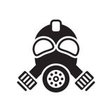Tecken och symbol för gasmasksymbolsvektor som isoleras på vit backgroun stock illustrationer Tecken och symbol för gasmasksymbolsvektor som isoleras på vit backgroun stock illustrationer