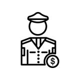 Tecken och symbol för polissymbolsvektor som isoleras på vit bakgrund vektor illustrationer Tecken och symbol för polissymbolsvektor som isoleras på vit bakgrund vektor illustrationer