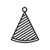 Tecken och symbol för vektor för partihattsymbol som isoleras på den vita backgrouen stock illustrationer Tecken och symbol för vektor för partihattsymbol som isoleras på den vita backgrouen stock illustrationer