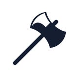 Tecken och symbol för yxasymbolsvektor som isoleras på vit bakgrund, yxalogobegrepp vektor illustrationer Tecken och symbol för yxasymbolsvektor som isoleras på vit bakgrund, yxalogobegrepp vektor illustrationer
