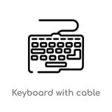 teclado del esquema con el icono del vector del cable línea simple negra aislada ejemplo del elemento del concepto del ordenador libre illustration teclado del esquema con el icono del vector del cable línea simple negra aislada ejemplo del elemento del concepto del ordenador libre illustration
