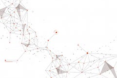 Tecnologia abstrata Projeto da cor alaranjada conectada dos pontos no fundo branco ilustração royalty free Tecnologia abstrata Projeto da cor alaranjada conectada dos pontos no fundo branco ilustração royalty free
