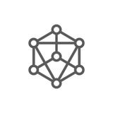 Tecnologia de Blockchain, corrente de bloco, cryptocurrency, bitcoin, linha chave digital ícone ilustração do vetor Tecnologia de Blockchain, corrente de bloco, cryptocurrency, bitcoin, linha chave digital ícone ilustração do vetor