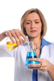 Tecnologia del laboratorio per mezzo delle boccette fotografia stock libera da diritti Tecnologia del laboratorio per mezzo delle boccette fotografia stock libera da diritti