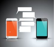 Tecnología de comunicación móvil - ejemplo del concepto ilustración del vector Tecnología de comunicación móvil - ejemplo del concepto ilustración del vector