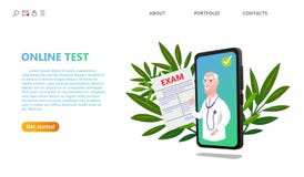 Tecnología en línea de la atención sanitaria de la prueba del examen médico stock de ilustración Tecnología en línea de la atención sanitaria de la prueba del examen médico stock de ilustración