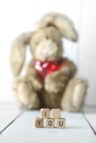 Teddy Bear Bunny With Valentine or Anniversary Love Theme royalty free stock image Teddy Bear Bunny With Valentine or Anniversary Love Theme royalty free stock image