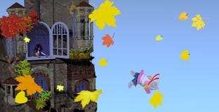 Teddy bear falling out of the window royalty free stock photography Teddy bear falling out of the window royalty free stock photography