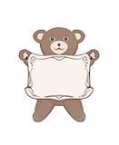 Teddybärjunges mit leerem Rahmen für Text Kind-` s Vektorzeichnung vektor abbildung Teddybärjunges mit leerem Rahmen für Text Kind-` s Vektorzeichnung vektor abbildung