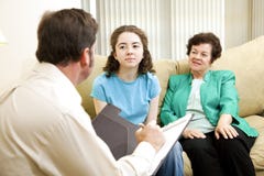 Teen And Mom Meet Psychologist Royalty Free Stock Photo