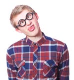 Teen Boy In Nerd Glasses. Stock Photo