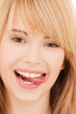 Teenage Girl Sticking Out Her Tongue Stock Image Teenage Girl Sticking Out Her Tongue Stock Image