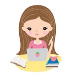 Teenage Girl or Young Woman Studying Stock Photos Teenage Girl or Young Woman Studying Stock Photos