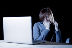 Teenager girl suffering cyberbullying scared and depressed exposed to cyber bullying and internet harassment stock photos Teenager girl suffering cyberbullying scared and depressed exposed to cyber bullying and internet harassment stock photos