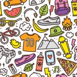 Teenager hipster objects seamless vector pattern white royalty free illustration Teenager hipster objects seamless vector pattern white royalty free illustration
