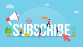 Teken kanaal sociale media in het videoconcept met pijl knoop klikt en mensen die als team samenwerken - vector vector illustratie Teken kanaal sociale media in het videoconcept met pijl knoop klikt en mensen die als team samenwerken - vector vector illustratie