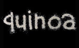 Teksta Quinoa na czarnym tle quinoa obrazy stock Teksta Quinoa na czarnym tle quinoa obrazy stock