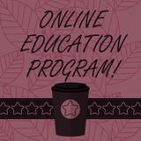 Teksta znak pokazuje Online program edukacyjnego Konceptualnej fotografii Dystansowy uczenie który polega na interneta 3D kawie I ilustracji Teksta znak pokazuje Online program edukacyjnego Konceptualnej fotografii Dystansowy uczenie który polega na interneta 3D kawie I ilustracji