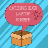 Tekstteken die Vangend Insectenlaptop het Scherm tonen Conceptueel antivirus van de de beschermingsveiligheid van het fotocompute stock illustratie Tekstteken die Vangend Insectenlaptop het Scherm tonen Conceptueel antivirus van de de beschermingsveiligheid van het fotocompute stock illustratie