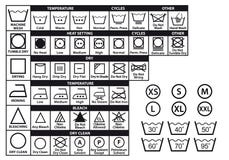 Tekstylni opieka symbole, wektoru set ilustracja wektor Tekstylni opieka symbole, wektoru set ilustracja wektor
