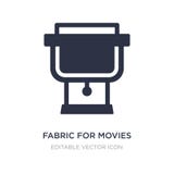 tela para el icono de las películas en el fondo blanco Ejemplo simple del elemento del concepto del cine stock de ilustración tela para el icono de las películas en el fondo blanco Ejemplo simple del elemento del concepto del cine stock de ilustración