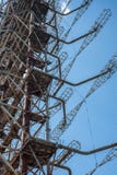 Telecommunicatie radiocentrum in Pripyat, Tchernobyl met blauwe hemel op achtergrond royalty-vrije stock foto's Telecommunicatie radiocentrum in Pripyat, Tchernobyl met blauwe hemel op achtergrond royalty-vrije stock foto's
