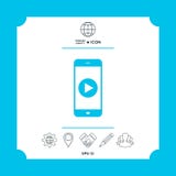 Telefono di affari con l'icona del tasto di riproduzione Fotografia Stock Libera da Diritti Telefono di affari con l'icona del tasto di riproduzione Fotografia Stock Libera da Diritti