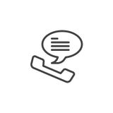 Telephone receiver line icon vector illustration Telephone receiver line icon vector illustration