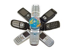 Telephones And Globe 1 Royalty Free Stock Images