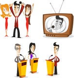 Teleturnieju tv gospodarza akcja ustawia 1 ilustracji Teleturnieju tv gospodarza akcja ustawia 1 ilustracji